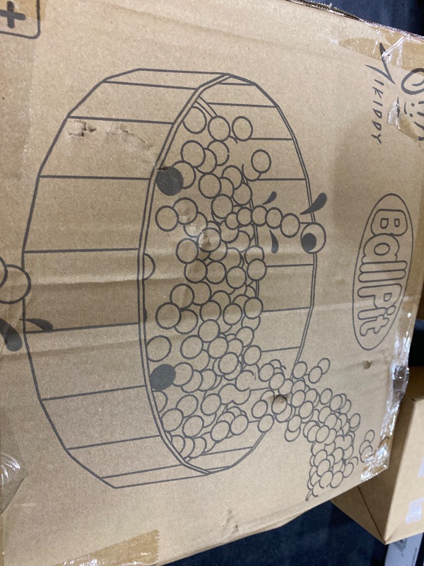 Photo 1 of Hikiddy Baby Ball Pit Foldable, 31.5 Inch Ball Pits for Toddlers Round, Kiddie Baby Playpen Ball Pool, Idea Gift for Babies-Balls NOT Included(Light Beige)