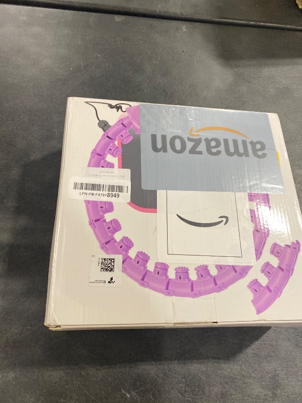 Photo 1 of Weighted Hula Circle for Adults Weight Loss, Infinity Fitness Hoop Plus Size 51 Inch with Sweat Belt, Include 27 Detachable Links and Waist Trainer for Women (Blue)