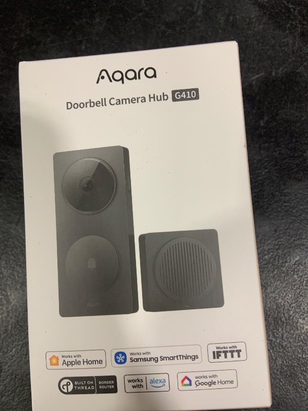 Photo 1 of Aqara Smart Doorbell Camera G410 with Chime, 2K, HomeKit Secure Video, 2-Way Audio, Built-in Matter Hub, Wireless/Wired, Supports Apple Home, Alexa, Google, Home Assistant, 2.4G/5GHz Wi-Fi, Black
