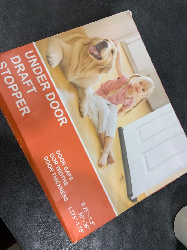 View 2 of (2 Pack) Under Door Draft Stopper, Draft Stopper for Bottom of Door, Adjustable 30-36 Inch Door Draft Blocker, Under Door Gap Filler, Easy Install Door Seal, Helps Reduce Drafts, Noise and Heat Loss