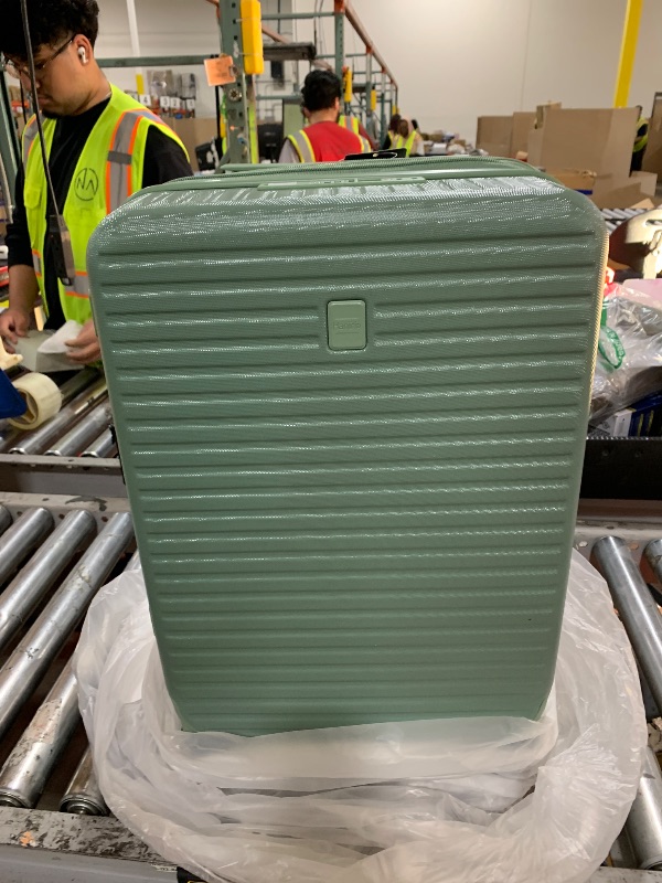 Photo 1 of HanTrip Hard Shell Suitcases Airline Approved 20 Inch Carry on Luggage, Expandable Travel Luggage with Cup Holder Charger Built in, Small Lightweight Suitcases with Wheels, Forest Green