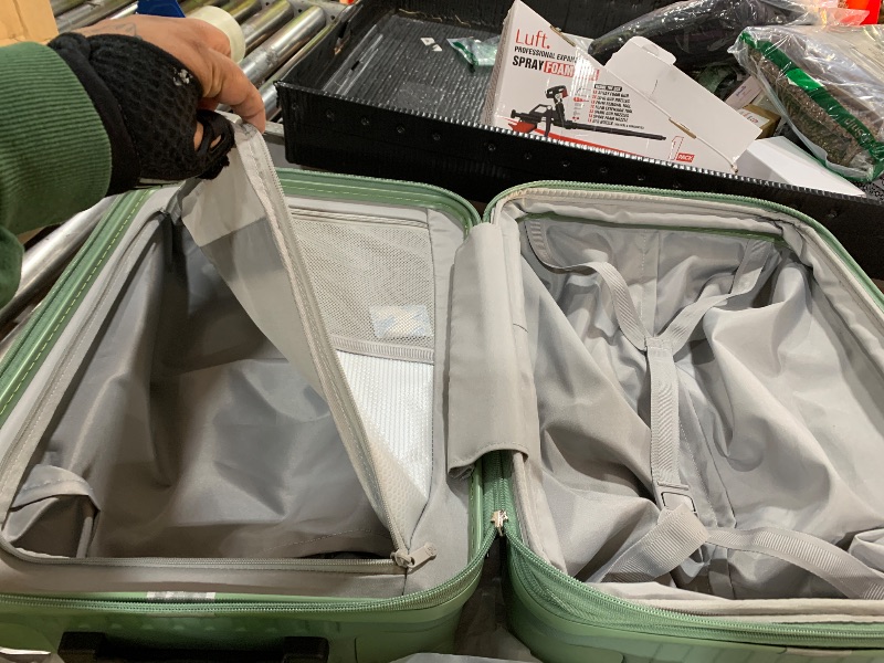 Photo 1 of HanTrip Hard Shell Suitcases Airline Approved 20 Inch Carry on Luggage, Expandable Travel Luggage with Cup Holder Charger Built in, Small Lightweight Suitcases with Wheels, Forest Green