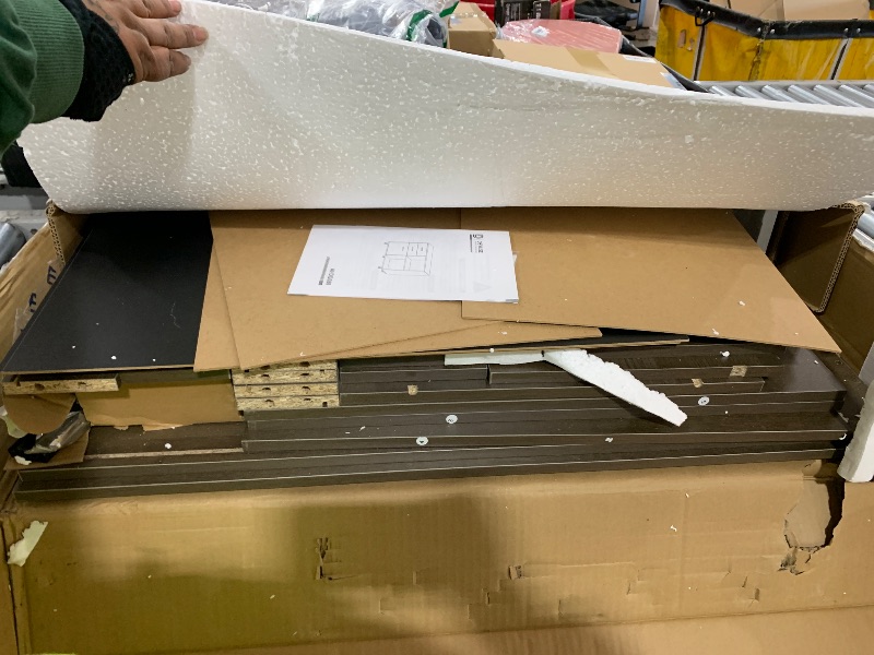 Photo 1 of DEVAISE 3 Drawer Mobile File Cabinet, Wood Lateral Filing Cabinet, Printer Stand with Open Shelves for Home Office, Gray Oak