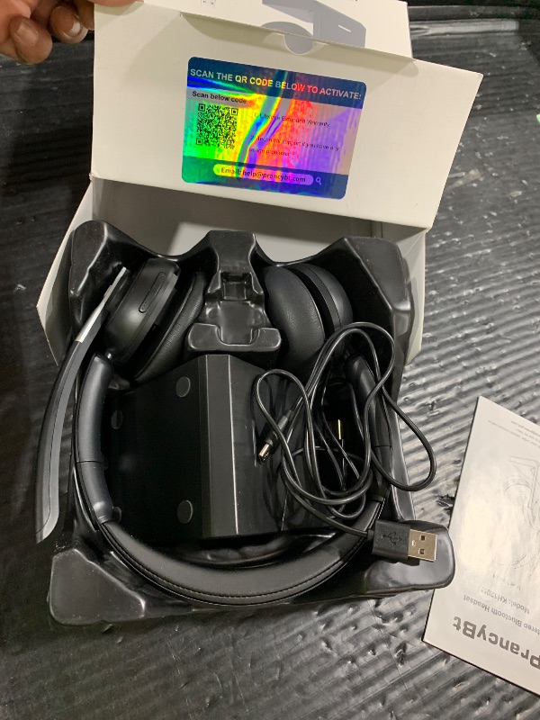 Photo 1 of (2025 Upgraded) Wireless Headset with Mic for Work, Bluetooth Headset with Noise Canceling Microphone with Dongle, Charging Base & Mic Mute, Wireless Headphones for Work from Home/PC/Computer