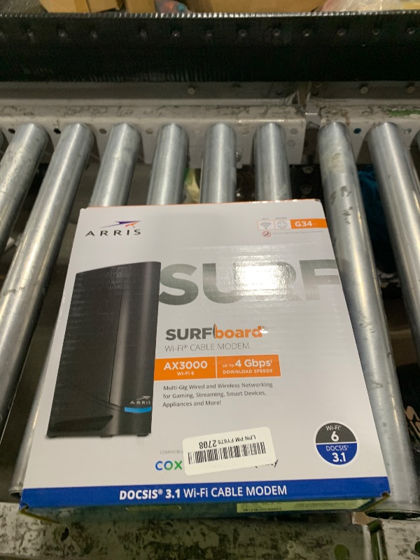 Photo 1 of ARRIS (G34) - Cable Modem Router Combo - Fast DOCSIS 3.1 Gigabit WiFi 6 (AX3000), Approved for Comcast Xfinity, Cox, Spectrum & More, 1 Gbps Max Internet Speeds