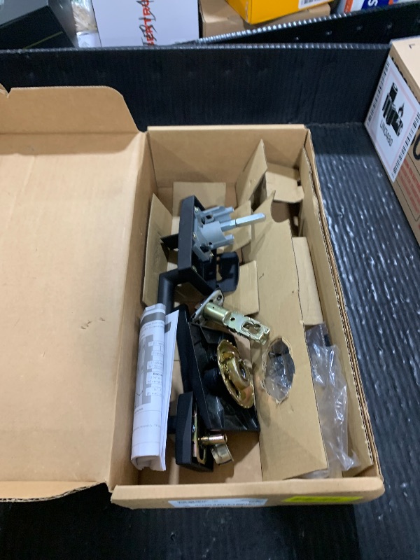 Photo 1 of Schlage FE285 CEN 622 LAT CEN Century Front Entry Handleset with Latitude Lever, Lower Half Grip, Matte Black