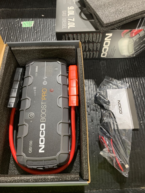 Photo 1 of NOCO Boost GB150: 3000A UltraSafe Jump Starter – 12V Lithium Battery Booster Pack, Portable Jump Box, Power Bank & Jumper Cables - for 9.0L Gas and 7.0L Diesel Engines