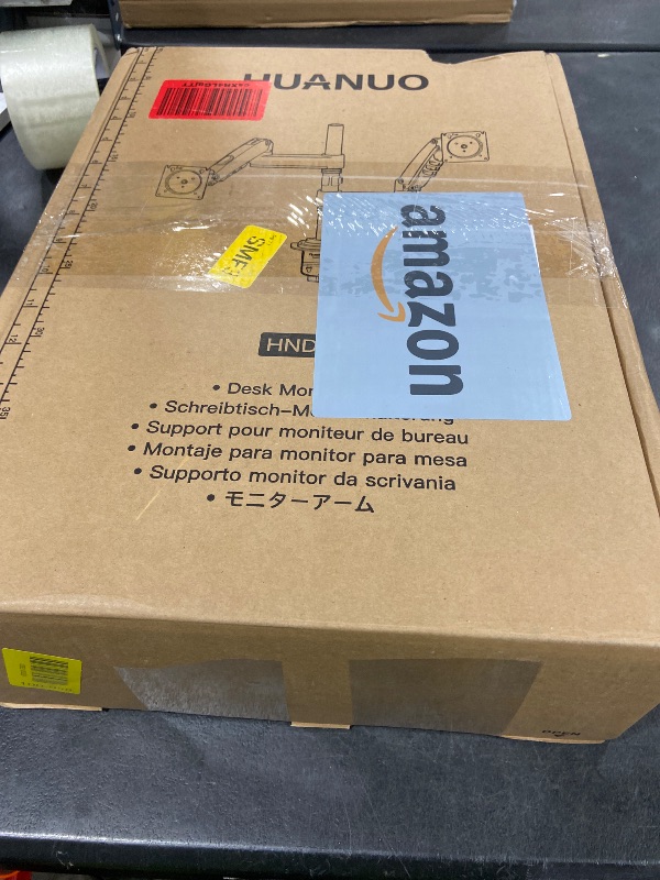 Photo 1 of HUANUO 17-32 Inch Dual Monitor Stand, Vertical Dual Monitor Mount, Monitor Stand 2 Monitors, Ergonomic Adjustable Tilt/Swivel/Rotate, Weight Max 19.8 lbs, VESA 75/100mm