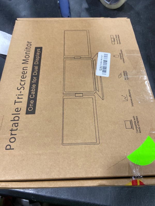 Photo 1 of Lalovin 12" Triple Laptop Screen Extender, 1080P IPS FHD Portable Laptop Monitor Extended, Plug & Play Screen Extender with USB-C/HDMI for Mac/Windows/Chrome/Android, Black