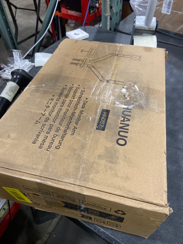 Photo 1 of HUANUO Dual Monitor Stand for 13?–40?, Premium Dual Monitor Mount with USB, Height Adjustable Monitor Stand for 2 Monitors, VESA Mount with Clamp/Grommet Base, Holds 26.4lbs per Arm, HNDS7