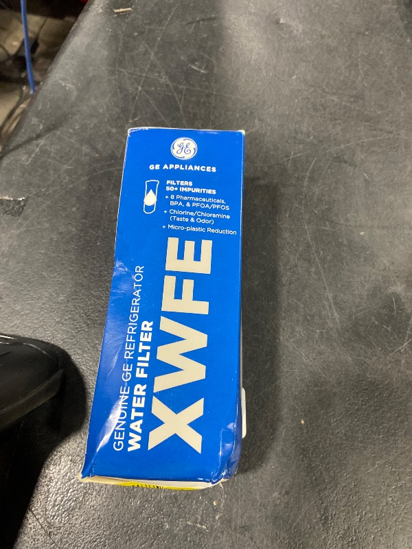 Photo 1 of GE XWFE Refrigerator Water Filter, Genuine Replacement Filter, Certified to Reduce Lead, Sulfur, and 50+ Other Impurities, Replace Every 6 Months for Best Results, Pack of 1