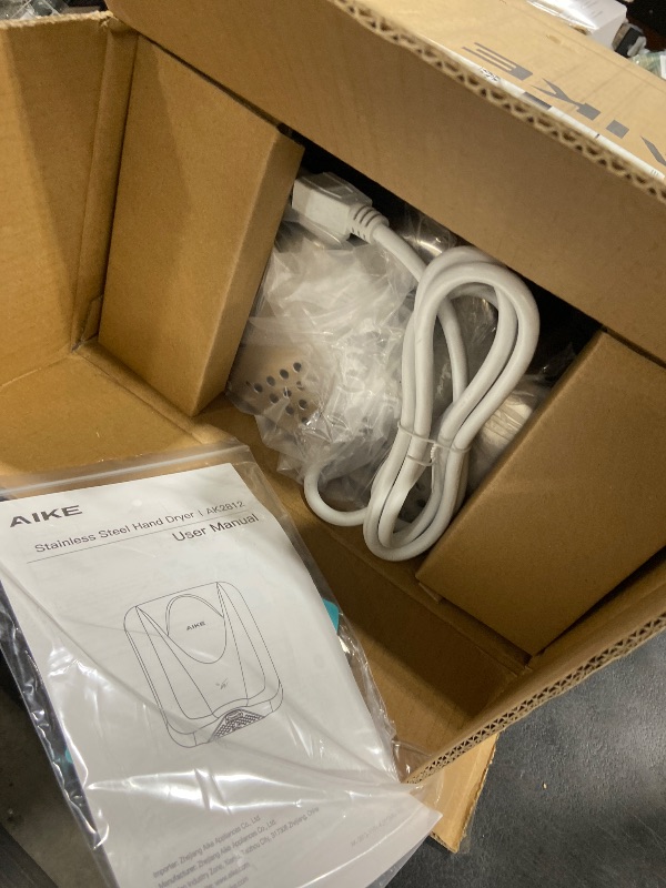 Photo 1 of AIKE Elephant Power Commercial Hand Dryer High Speed Auto Warm Wind, Polished Stainless Steel Cover AC110V-130V Model AK2812