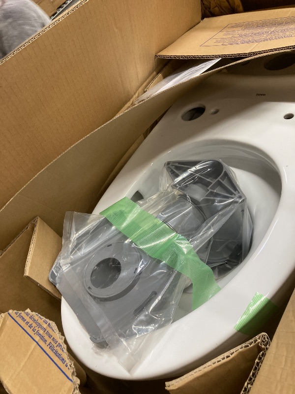 Photo 1 of **Missing pieces**TOTO® WASHLET®+ Aquia IV® Cube Two-Piece Elongated Dual Flush 1.28 and 0.9 GPF Toilet with S7A Contemporary Bidet Seat, Cotton White - MW4364736CEMFGN#01
