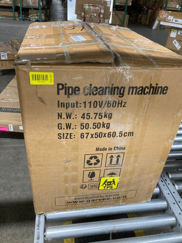 Photo 1 of 100FT 1/2 Inch Auto Feed Drain Cleaning Machine, Portable Electric Drain Auger with 6 Cutter & Air-Activated Foot Switch, Sewer Snake Drain Cleaner for 1" to 4" Pipes, Red