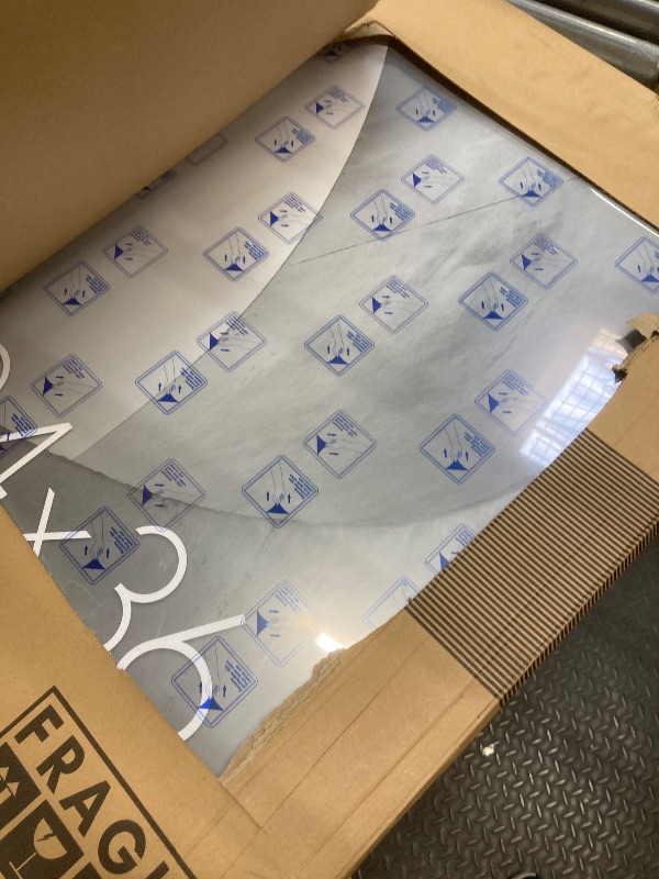 Photo 1 of **HAS SCRATCH FROM BOX CUTTER***Americanflat 24x36 Poster Frame with Polished Plexiglass - Streamline Collection - Thin Border Picture Frame for Wall Display - Hanging Hardware Included - Black