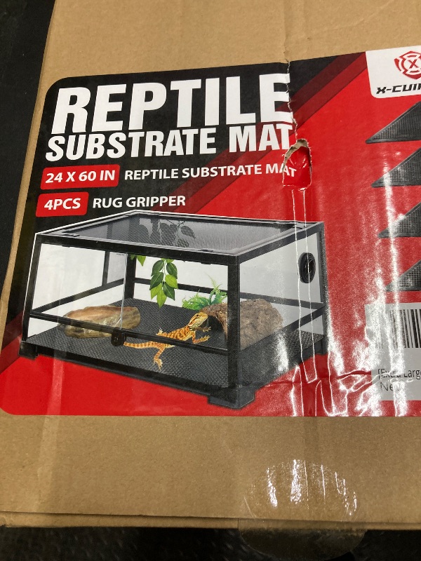 Photo 1 of [Premium] 24"x60" Reptile Substrate Mat with 4 PCS Rug Gripper, Extra Thick & Ultra Comfortable,Non-slip, Reptile Tank Accessories for Bearded Dragon, Leopard Gecko,Lizard (not including tank)