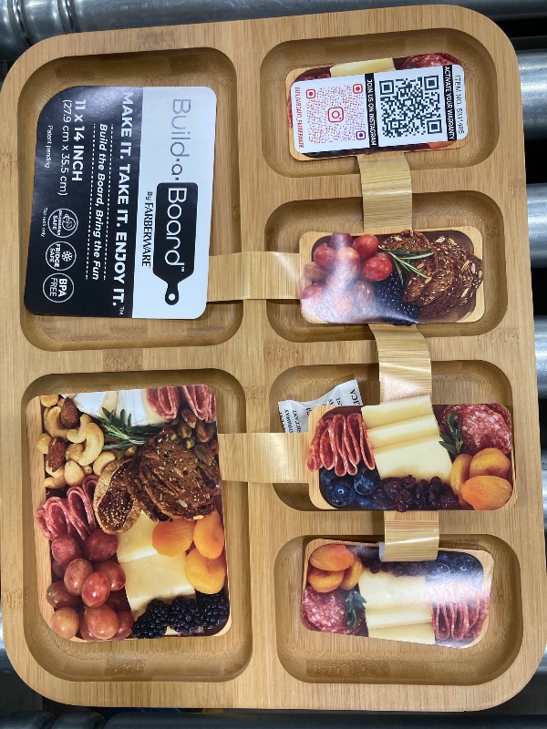 Photo 1 of ***NO LID - SELLING AS IS **** Farberware Build-A-Board Bamboo Cutting Board with Built-In Compartments – Charcuterie, Snack Tray, Food Prep and Serving Platter