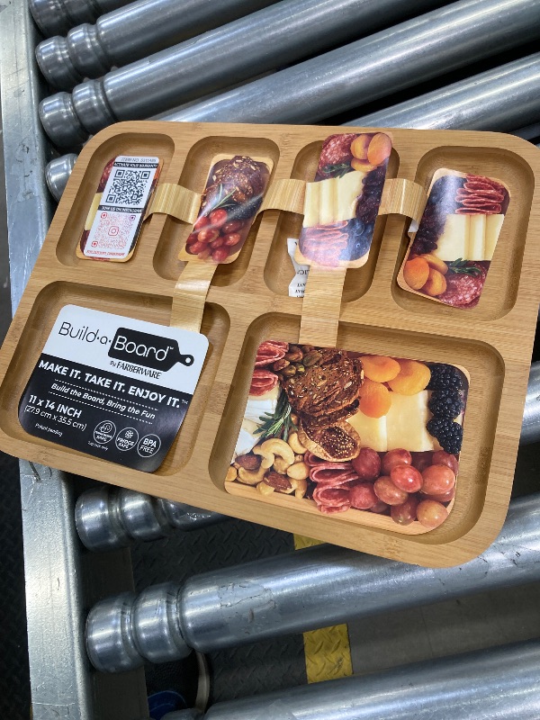 Photo 1 of ***NO LID - SELLING AS IS **** Farberware Build-A-Board Bamboo Cutting Board with Built-In Compartments – Charcuterie, Snack Tray, Food Prep and Serving Platter
