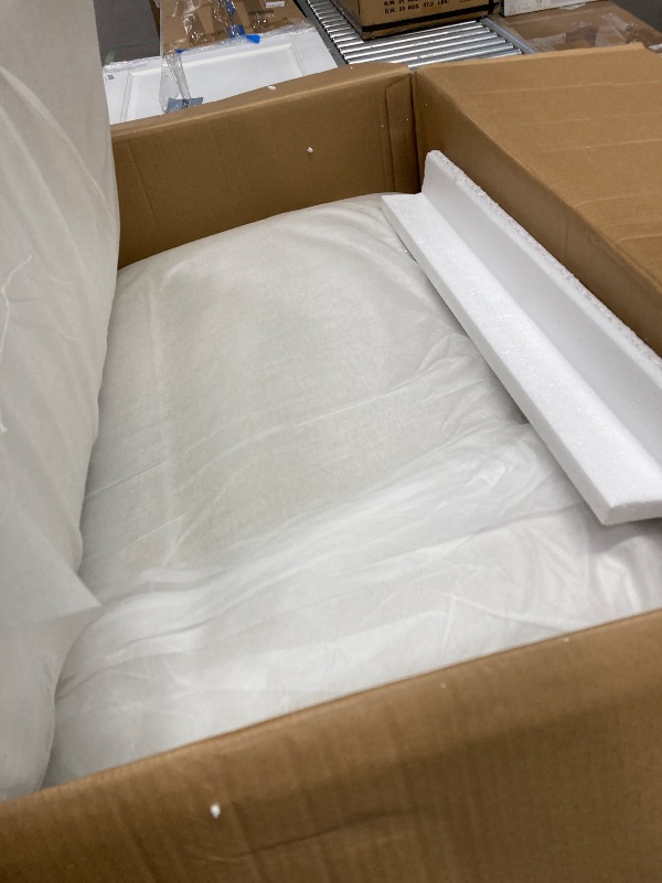 Photo 1 of **Only one box out of four***AMBERHAUS 70" L Shaped Sofa Modular Sectional Cloud Couch with Storage, Cotton and Linen Fabrics Modern Oversized Deep Seat Sofa with Armrest Pillow, Easy Assembly for Living Room, Apartment, Ivory