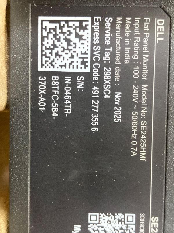 Photo 1 of ***REMOTE AND POWER CABLE ARE MISSING***Dell 24 Monitor - SE2425HM - 23.8-inch Full HD (1920x1080) 16:9 100Hz Display, IPS Panel, 16.70 Million Colors, Anti-Glare, 1 HDMI / 1 VGA Port, TÜV Rheinland 3-Star*, Comfortview Plus - Black***REMOTE AND POWER CAB