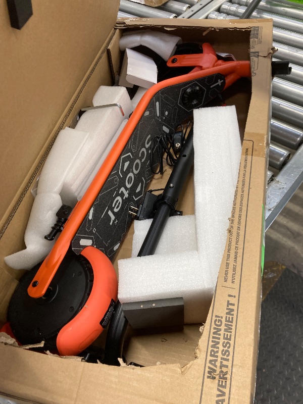 Photo 1 of **a little broken***R2 Pro 150W Electric Scooter for Kid Age 5-12, 3 Speed Gears Max 10Mph, Magnetic Charging, Adjustable Height, 3 Color Pedal Lights, Orange