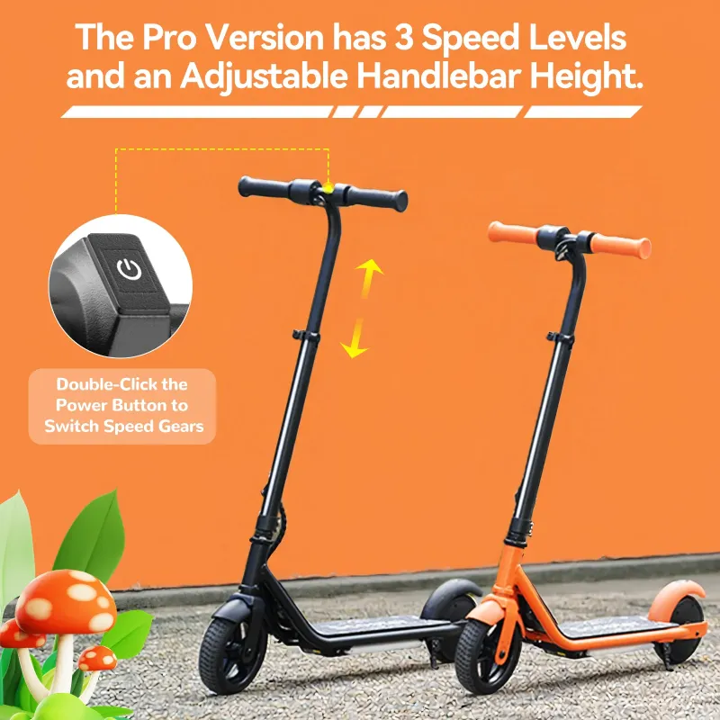 Photo 1 of **a little broken***R2 Pro 150W Electric Scooter for Kid Age 5-12, 3 Speed Gears Max 10Mph, Magnetic Charging, Adjustable Height, 3 Color Pedal Lights, Orange