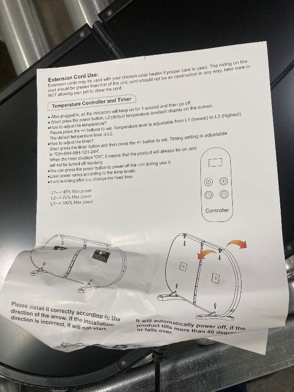 Photo 1 of ***DAMAGE NON-FUNCTIONAL -SELLING AS IS*** Alpcouts Chicken Coop Heater for Winter, Foldable Flat-Panel Radiant Heater for Chicken Coop with Timer & Temp Adjustable, Smart Large Chick Heaters with 2 Heating Plates for Chick Kitten Pet Animal.