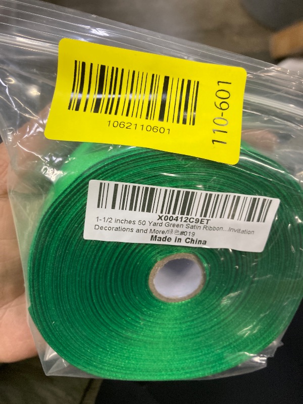 Photo 1 of 1-1/2 inches 50 Yard Green Satin Ribbon for Gift Wrapping, Wedding, Crafts, Christmas,Easter, Floral, Hair, Invitation Decorations and More