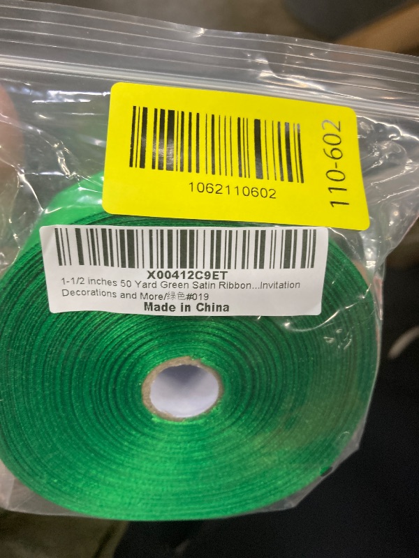 Photo 1 of 1-1/2 inches 50 Yard Green Satin Ribbon for Gift Wrapping, Wedding, Crafts, Christmas,Easter, Floral, Hair, Invitation Decorations and More