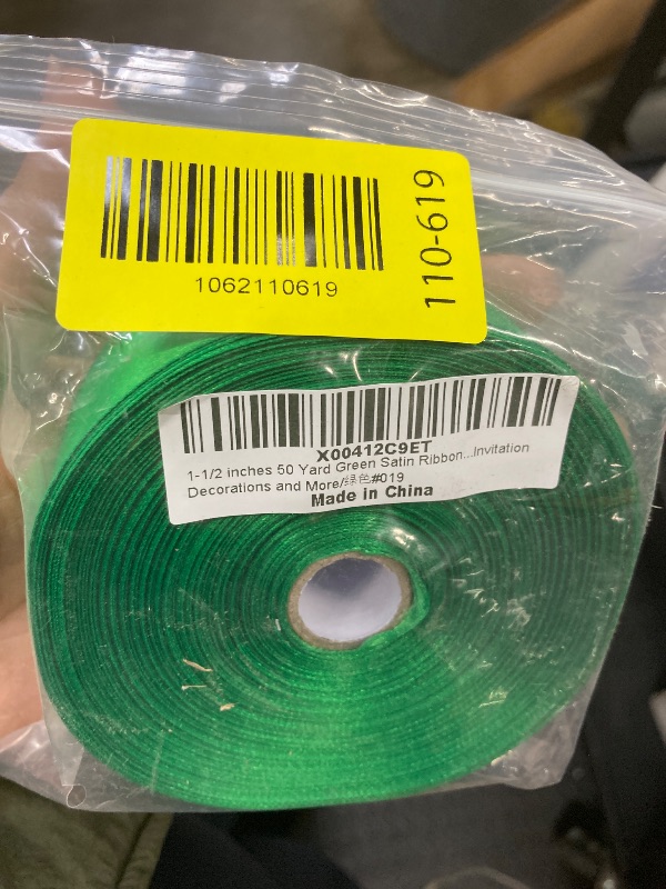 Photo 1 of 1-1/2 inches 50 Yard Green Satin Ribbon for Gift Wrapping, Wedding, Crafts, Christmas,Easter, Floral, Hair, Invitation Decorations and More