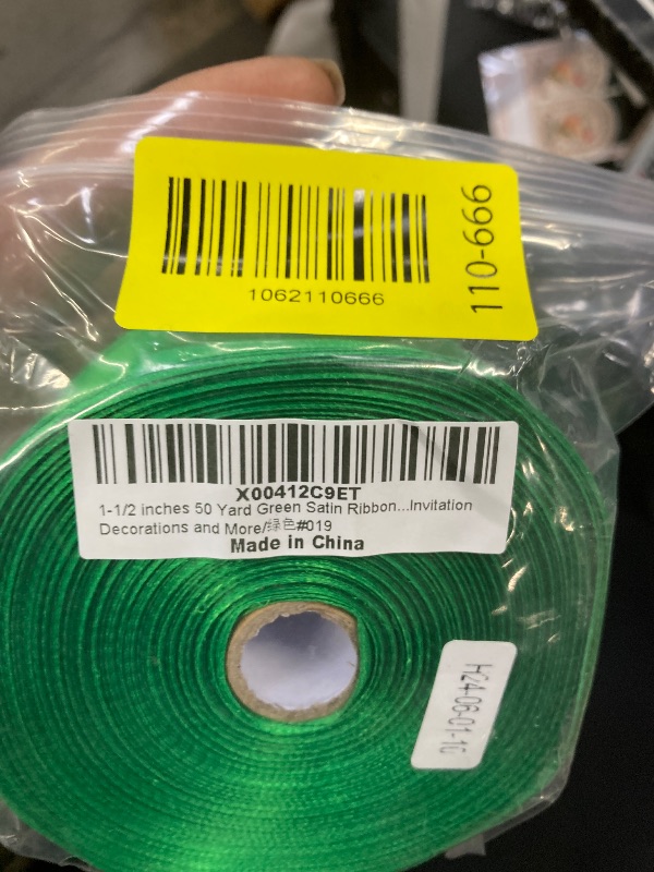 Photo 1 of 1-1/2 inches 50 Yard Green Satin Ribbon for Gift Wrapping, Wedding, Crafts, Christmas,Easter, Floral, Hair, Invitation Decorations and More