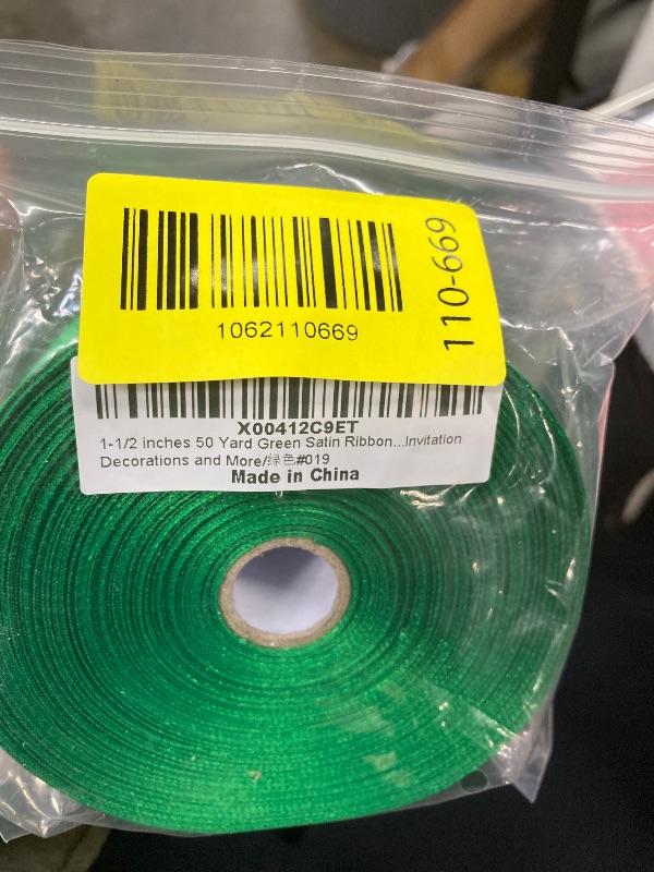 Photo 1 of 1-1/2 inches 50 Yard Green Satin Ribbon for Gift Wrapping, Wedding, Crafts, Christmas,Easter, Floral, Hair, Invitation Decorations and More