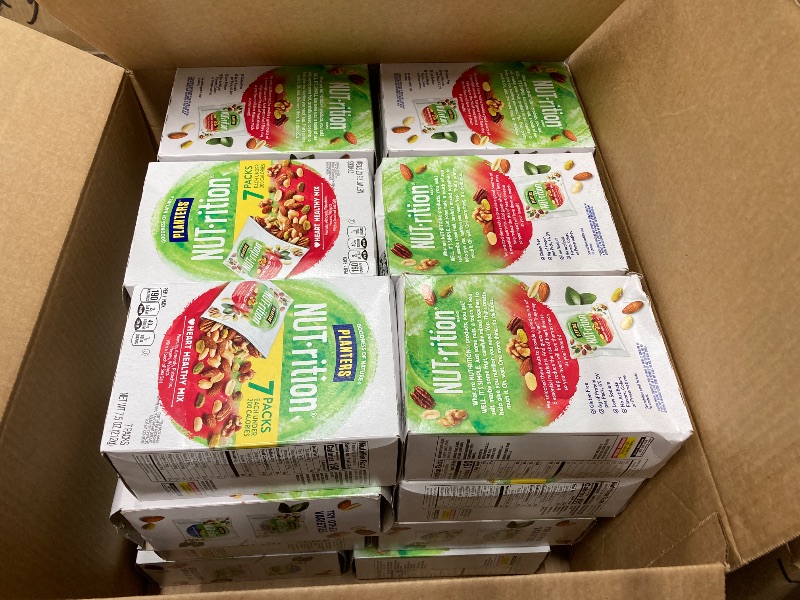 Photo 1 of (4 pack) PLANTERS NUT-RITION Heart Healthy Nut Mix, Shelf Stable, Plant Based Protein, 1 oz Plastic Package (7 Count)