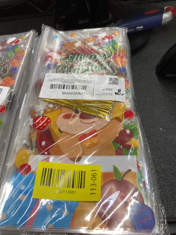 Photo 1 of 100 PCS Christmas Cellophane Treat Bags(5x11 Inch) with Tie, Plastic Christmas Bags for Candy Goodie Goody Cookie Gift Wrap Xmas Santa Pouches Frozen Winter Holiday Party Favors Supplies Decorations x4