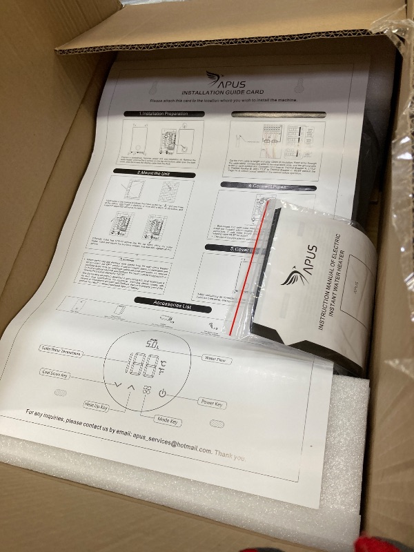 Photo 1 of 18kW Electric Tankless Water Heater, APUS 240V Instant On-Demand Hot Water Heater, Up to 4.4 GPM with LED Display, Energy-Saving Whole House Water Heating System, Space-Saving Design