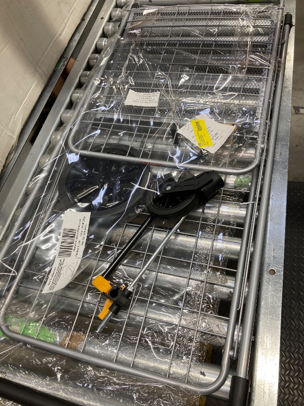 Photo 1 of ****** leg cap missing ********Shopping Cart & Large 360° Swivel Wheels | Foldable Collapsible & Lightweight | Perfect for Groceries Laundry Utility Cart - Silver