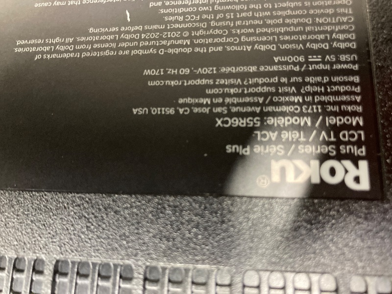 Photo 1 of ****NO RETURN****Roku Smart TV – 55-Inch Plus Series, Mini-LED TV – RokuTV with Enhanced Voice Remote – Flat Screen 4K QLED Television with Dolby Vision & Wi-Fi for Streaming Live Local News, Sports