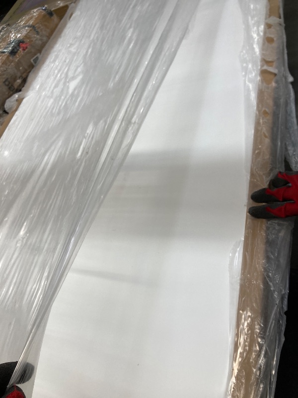 Photo 1 of ***DAMAGED ON ONE SIDE OF DOOR***JUBEST 30"x84" Flush Solid Core White Primed Concealed Sliding Hidden Barn Door with Soft Close Installation Hardware and Double Sided Pulls Included***DAMAGED ON ONE SIDE OF DOOR***