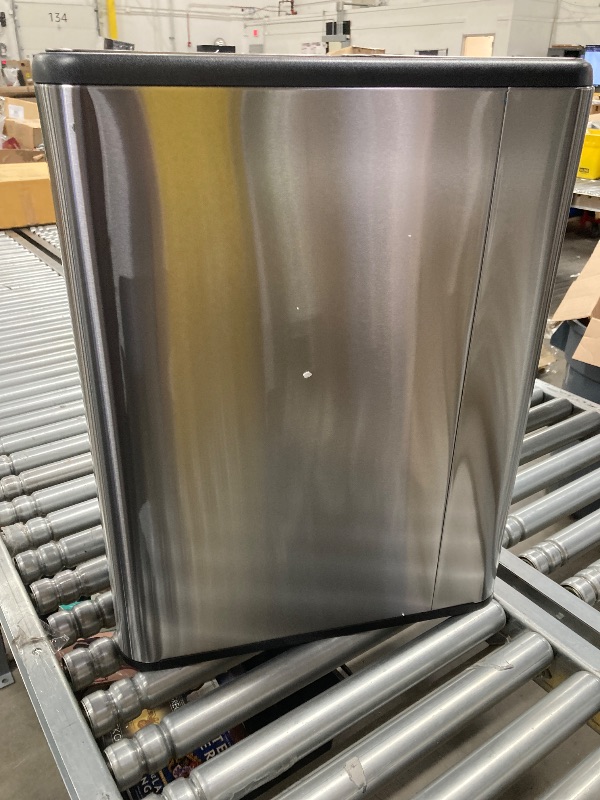 Photo 1 of ***DENT ON FRONT EDGE AS PICTURED***Tzumi Dual-Compartment Recycling Bin Stainless Steel Trash Can for Kitchen, 16 Gallon Total***DENT ON FRONT EDGE AS PICTURED***