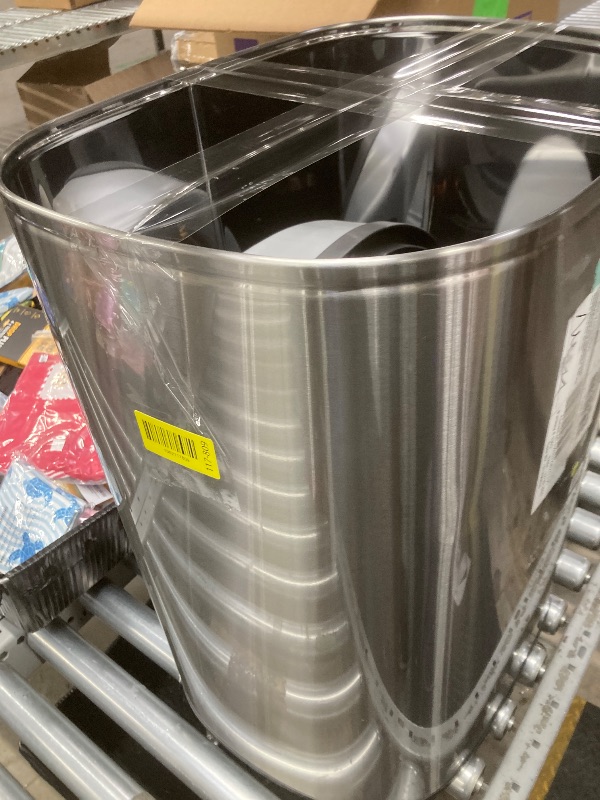 Photo 1 of **DAMAGED LID HINGE**Nine Stars Automatic Kitchen Trash Can, 13 Gallon Stainless Steel, Motion Sensor Hands free Soft Close Lid Garbage Bin, Silver