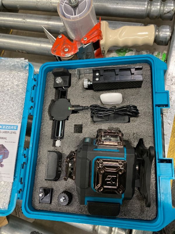 Photo 1 of **PARTS ONLY***KEZERS Laser Level 360 Self Leveling,4 x 360 Laser Level with Screen Green Laser Level Line tool Leveling and Alignment Laser Tool with Pulse Mode for Construction and Picture Hanging,Remote Control