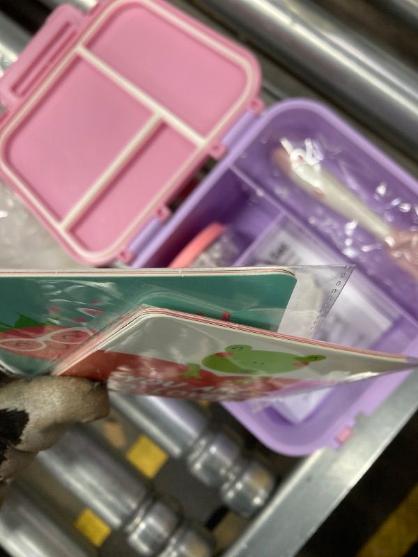 Photo 1 of ***MISSING ONE CONTAINER-SELLING AS IS***Kids Bento Lunch Box Thermo Leakproof Lunch Food Containers 4 Compartment with Insulated Hot Food Jar for Kid Toddler Girls Boys to School Travel