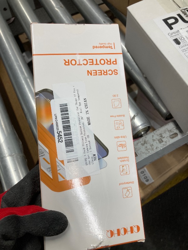 Photo 1 of [1-Second Auto-Install] QHOHQ 3 Pack Privacy Screen Protector for iPhone 17 Pro [6.3 Inch] + 1 Set Camera Lens Protector, 25° Anti Spy Tempered Glass, [12FT Military Grade Shatterproof], Case Friendly