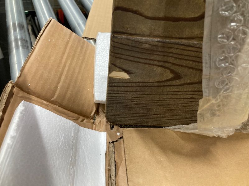 Photo 1 of ***CHIP ON TOP OF BENCH*SEE PICS***Wnutrees 47" Farmhouse Wood Bench, Dining Room Bench, Entryway Bench for Living Dining Room, Solid Wood, Easy to Assemble, Brown***CHIP ON TOP OF BENCH*SEE PICS***