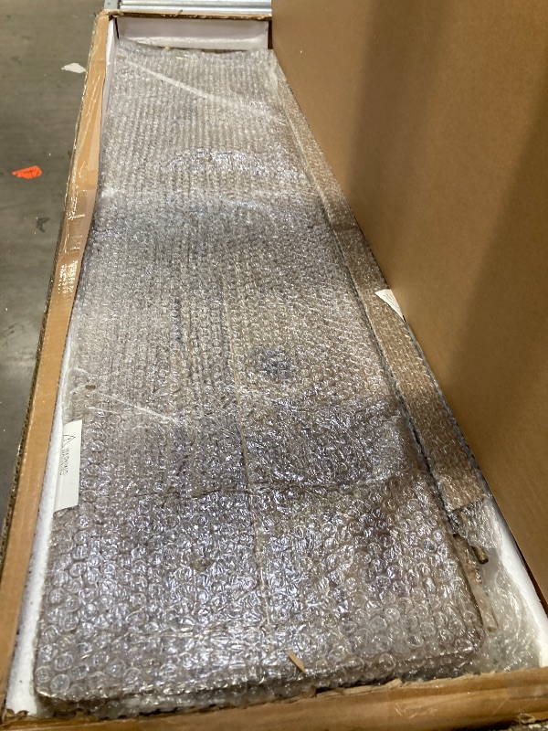 Photo 1 of ***CHIP ON TOP OF BENCH*SEE PICS***Wnutrees 47" Farmhouse Wood Bench, Dining Room Bench, Entryway Bench for Living Dining Room, Solid Wood, Easy to Assemble, Brown***CHIP ON TOP OF BENCH*SEE PICS***