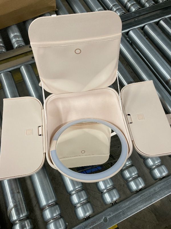 Photo 1 of ***MISSING CORD -SELLING AS IS*** AMIRO M2 Cude Travel Makeup Bag with 5 Level Brightness & 3 Color LED Mirror, Portable Makeup Artist Organizer, Pink