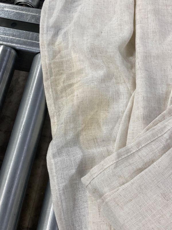 Photo 1 of ***DAMAGED -STAINS -SELLING AS IS *** RYB HOME 108 inch Curtains - Flax Linen Blend Semi Sheer Light Glare Filtering Extra Long Drapes for Living Room Dining Doorway Farmhouse Office Sunroom, Linen, Wide 52" by Long 108", 2 Panels