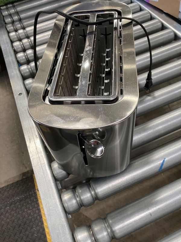 Photo 1 of ***DAMAGE -NON-FUNCTIONAL SELLING AS PARTS ONLY**Elite Gourmet ECT4123X Long Slot 4 Slice Toaster, Extra Wide 1.5" and 5.1" Deep Slots, Bagel, Defrost & Cancel Functions, 6 Toast Shade Settings, Fits Bagels, Waffles, Artisan Breads, Stainless Steel
