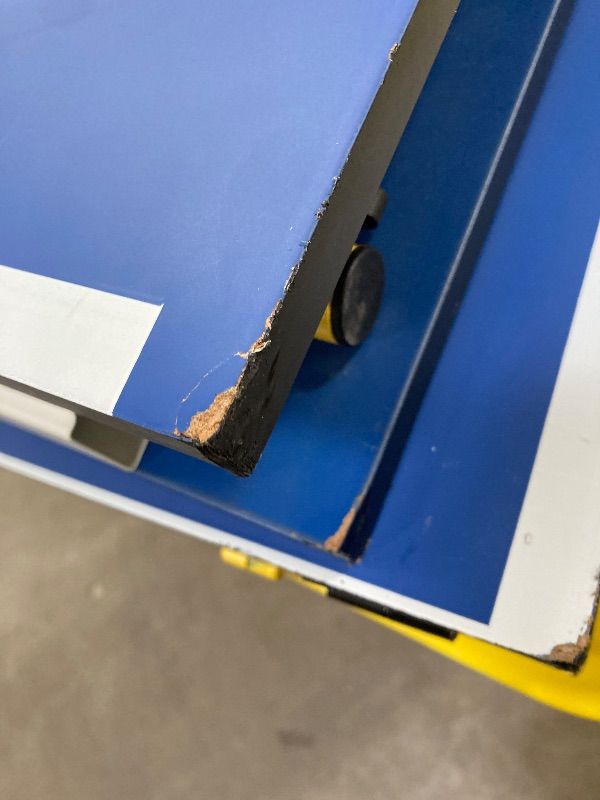 Photo 1 of ***DAMAGED -SELLING AS PARTS ONLY*** SereneLife Collapsible Full Size Ping Pong Table, 9’ x 5’ Regulation Fold-Flat Table Tennis, Hinged Panels for SUV Transport and Easy Storage, Portable Space-Saving Design, Net & Post Set Included