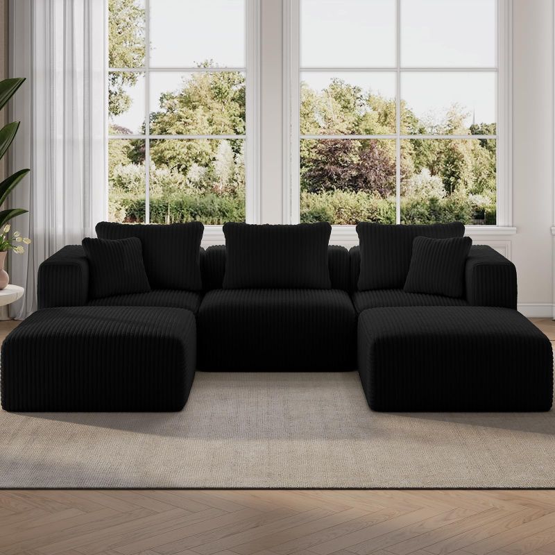 Photo 1 of ***MISSING PIECES -SELLING AS PART ONLY*** Novilla 106" Modular Sectional Sofa, U Shape Cozy Sectional Couch, Modern Cloud Design with Smarts Coil® Support, Boneless Sectional Couch for Living Room Apartment, No Assembly Require